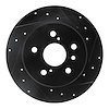633-76071R Drilled/Slotted Brake Rotor [Black], 2000-2004 Lexus/Toyota/Scion, Position: Rear Right - image 1
