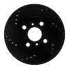 633-76072L Drilled/Slotted Brake Rotor [Black], 2000-2005 Lexus/Toyota/Scion, Position: Front Left - image 1