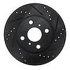 633-76072R Drilled/Slotted Brake Rotor [Black], 2000-2005 Lexus/Toyota/Scion, Position: Front Right - image 1