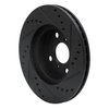 633-76074L Drilled/Slotted Brake Rotor [Black], 2001-2003 Lexus/Toyota/Scion, Position: Front Left - image 4