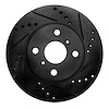 633-76074R Drilled/Slotted Brake Rotor [Black], 2001-2003 Lexus/Toyota/Scion, Position: Front Right - image 1