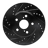 633-76075L Drilled/Slotted Brake Rotor [Black], 2002-2015 Lexus/Toyota/Scion, Position: Front Left - image 1