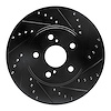 633-76075R Drilled/Slotted Brake Rotor [Black], 2002-2015 Lexus/Toyota/Scion, Position: Front Right - image 1
