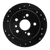 633-76076L Drilled/Slotted Brake Rotor [Black], 2002-2008 Lexus/Toyota/Scion, Position: Rear Left - image 1