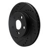 633-76077L Drilled/Slotted Brake Rotor [Black], 2004-2009 Lexus/Toyota/Scion, Position: Front Left - image 2