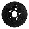 633-76077R Drilled/Slotted Brake Rotor [Black], 2004-2009 Lexus/Toyota/Scion, Position: Front Right - image 1
