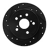 633-76079L Drilled/Slotted Brake Rotor [Black], 2007-2012 Lexus/Toyota/Scion, Position: Rear Left - image 1