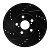 633-76081L Drilled/Slotted Brake Rotor [Black], 2008-2019 Multiple Makes/Models, Position: Front Left - image 1