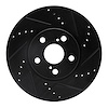 633-76081R Drilled/Slotted Brake Rotor [Black], 2008-2019 Multiple Makes/Models, Position: Front Right