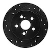 633-76083L Drilled/Slotted Brake Rotor [Black], Fits Select Multiple Makes/Models, Position: Rear Left - image 1