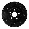 633-76085L Drilled/Slotted Brake Rotor [Black], 2009-2015 Lexus/Toyota/Scion, Position: Front Left - image 1