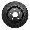 633-76085R Drilled/Slotted Brake Rotor [Black], 2009-2015 Lexus/Toyota/Scion, Position: Front Right - image 1