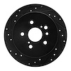 633-76086L Drilled/Slotted Brake Rotor [Black], 2009-2015 Lexus/Toyota/Scion, Position: Rear Left - image 1