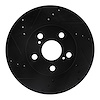 633-76087L Drilled/Slotted Brake Rotor [Black], 2010-2017 Lexus/Toyota/Scion, Position: Front Left - image 1
