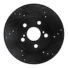 633-76087R Drilled/Slotted Brake Rotor [Black], 2010-2017 Lexus/Toyota/Scion, Position: Front Right - image 1
