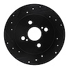 633-76090L Drilled/Slotted Brake Rotor [Black], 2012-2018 Lexus/Toyota/Scion, Position: Rear Left - image 1