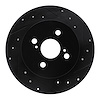 633-76090R Drilled/Slotted Brake Rotor [Black], 2012-2018 Lexus/Toyota/Scion, Position: Rear Right - image 1