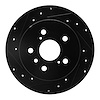 633-76091L Drilled/Slotted Brake Rotor [Black], 2012-2018 Lexus/Toyota/Scion, Position: Rear Left - image 1