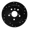 633-76091R Drilled/Slotted Brake Rotor [Black], 2012-2018 Lexus/Toyota/Scion, Position: Rear Right - image 1