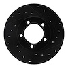 633-76094R Drilled/Slotted Brake Rotor [Black], 1979-1983 Lexus/Toyota/Scion, Position: Front Right - image 1