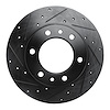 633-76095L Drilled/Slotted Brake Rotor [Black], 1981-1985 Lexus/Toyota/Scion, Position: Front Left