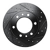 633-76095R Drilled/Slotted Brake Rotor [Black], 1981-1985 Lexus/Toyota/Scion, Position: Front Right - image 1
