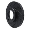 633-76096L Drilled/Slotted Brake Rotor [Black], 1984-1995 Lexus/Toyota/Scion, Position: Front Left - image 2
