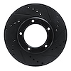 633-76096R Drilled/Slotted Brake Rotor [Black], 1984-1995 Lexus/Toyota/Scion, Position: Front Right - image 1
