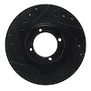 633-76097L Drilled/Slotted Brake Rotor [Black], 1984-1985 Lexus/Toyota/Scion, Position: Front Left - image 1