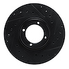 633-76097R Drilled/Slotted Brake Rotor [Black], 1984-1985 Lexus/Toyota/Scion, Position: Front Right - image 1
