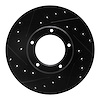 633-76098L Drilled/Slotted Brake Rotor [Black], 1985-1992 Lexus/Toyota/Scion, Position: Front Left - image 1