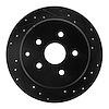 633-76101R Drilled/Slotted Brake Rotor [Black], 1986-1997 Lexus/Toyota/Scion, Position: Rear Right - image 1