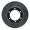 633-76102L Drilled/Slotted Brake Rotor [Black], 1986-1995 Lexus/Toyota/Scion, Position: Front Left - image 1