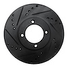633-76103L Drilled/Slotted Brake Rotor [Black], 1986-1989 Lexus/Toyota/Scion, Position: Front Left - image 1