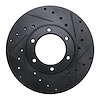 633-76105R Drilled/Slotted Brake Rotor [Black], 1987-1988 Lexus/Toyota/Scion, Position: Front Right - image 1