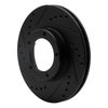 633-76106L Drilled/Slotted Brake Rotor [Black], 1989-2008 Lexus/Toyota/Scion, Position: Front Left - image 2