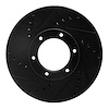 633-76107L Drilled/Slotted Brake Rotor [Black], 1989-1993 Lexus/Toyota/Scion, Position: Front Left - image 1