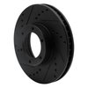 633-76107L Drilled/Slotted Brake Rotor [Black], 1989-1993 Lexus/Toyota/Scion, Position: Front Left - image 2