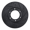 633-76107R Drilled/Slotted Brake Rotor [Black], 1989-1993 Lexus/Toyota/Scion, Position: Front Right - image 1