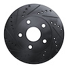 633-76109L Drilled/Slotted Brake Rotor [Black], 1991-1997 Lexus/Toyota/Scion, Position: Front Left - image 1