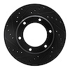 633-76110L Drilled/Slotted Brake Rotor [Black], 1990-1992 Lexus/Toyota/Scion, Position: Front Left - image 1
