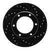 633-76110R Drilled/Slotted Brake Rotor [Black], 1990-1992 Lexus/Toyota/Scion, Position: Front Right - image 1