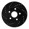 633-76111L Drilled/Slotted Brake Rotor [Black], 1991-1996 Lexus/Toyota/Scion, Position: Front Left - image 1