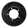 633-76112L Drilled/Slotted Brake Rotor [Black], 1998-2007 Lexus/Toyota/Scion, Position: Front Left - image 1