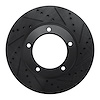 633-76112R Drilled/Slotted Brake Rotor [Black], 1998-2007 Lexus/Toyota/Scion, Position: Front Right - image 1