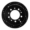 633-76113L Drilled/Slotted Brake Rotor [Black], 1998-2007 Lexus/Toyota/Scion, Position: Rear Left - image 1