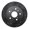 633-76114L Drilled/Slotted Brake Rotor [Black], 1999-2003 Lexus/Toyota/Scion, Position: Rear Left - image 1