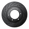 633-76116L Drilled/Slotted Brake Rotor [Black], 1993-1997 Lexus/Toyota/Scion, Position: Front Left - image 1