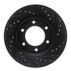 633-76118R Drilled/Slotted Brake Rotor [Black], 1993-1998 Lexus/Toyota/Scion, Position: Front Right - image 1