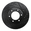 633-76119R Drilled/Slotted Brake Rotor [Black], 1993-1998 Lexus/Toyota/Scion, Position: Front Right - image 1